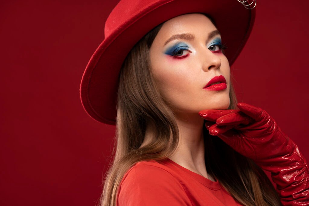 beautiful young woman wearing professional makeup