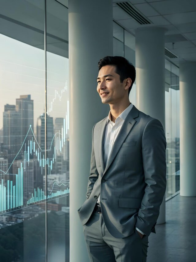 successful-businessman-overlooking-city-skyline-with-stock-charts