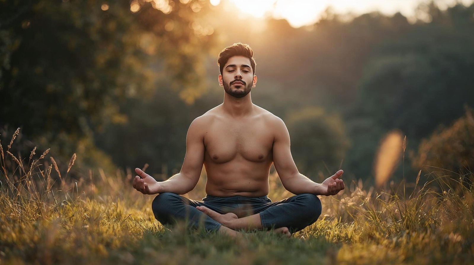 Meditation practice reducing stress and promoting weight management.