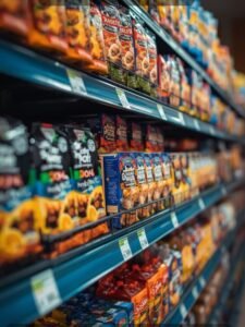 A view of Store showing various Processed food products