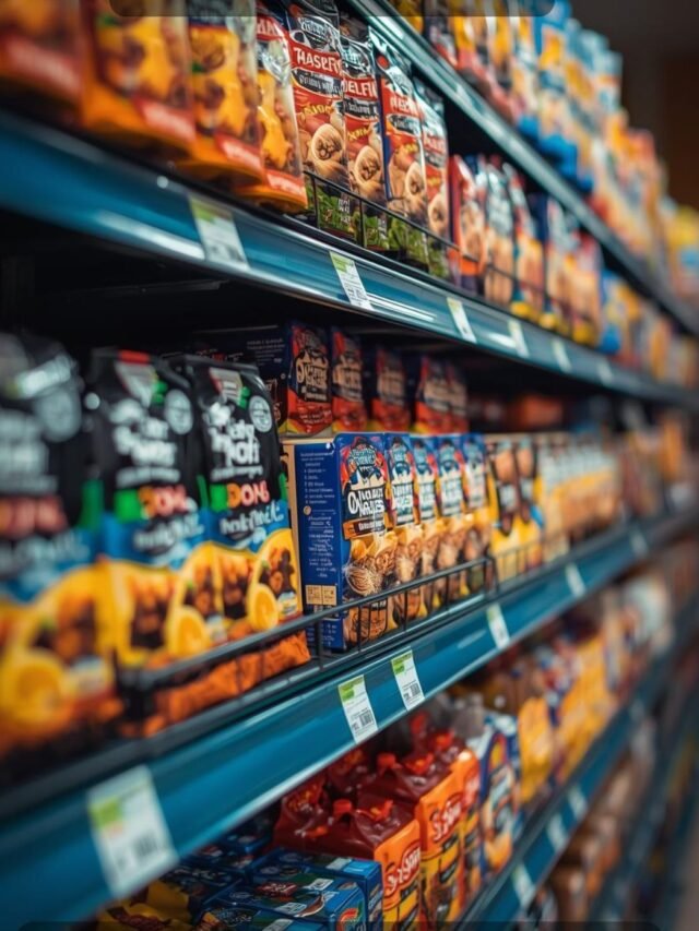 A view of Store showing various Processed food products